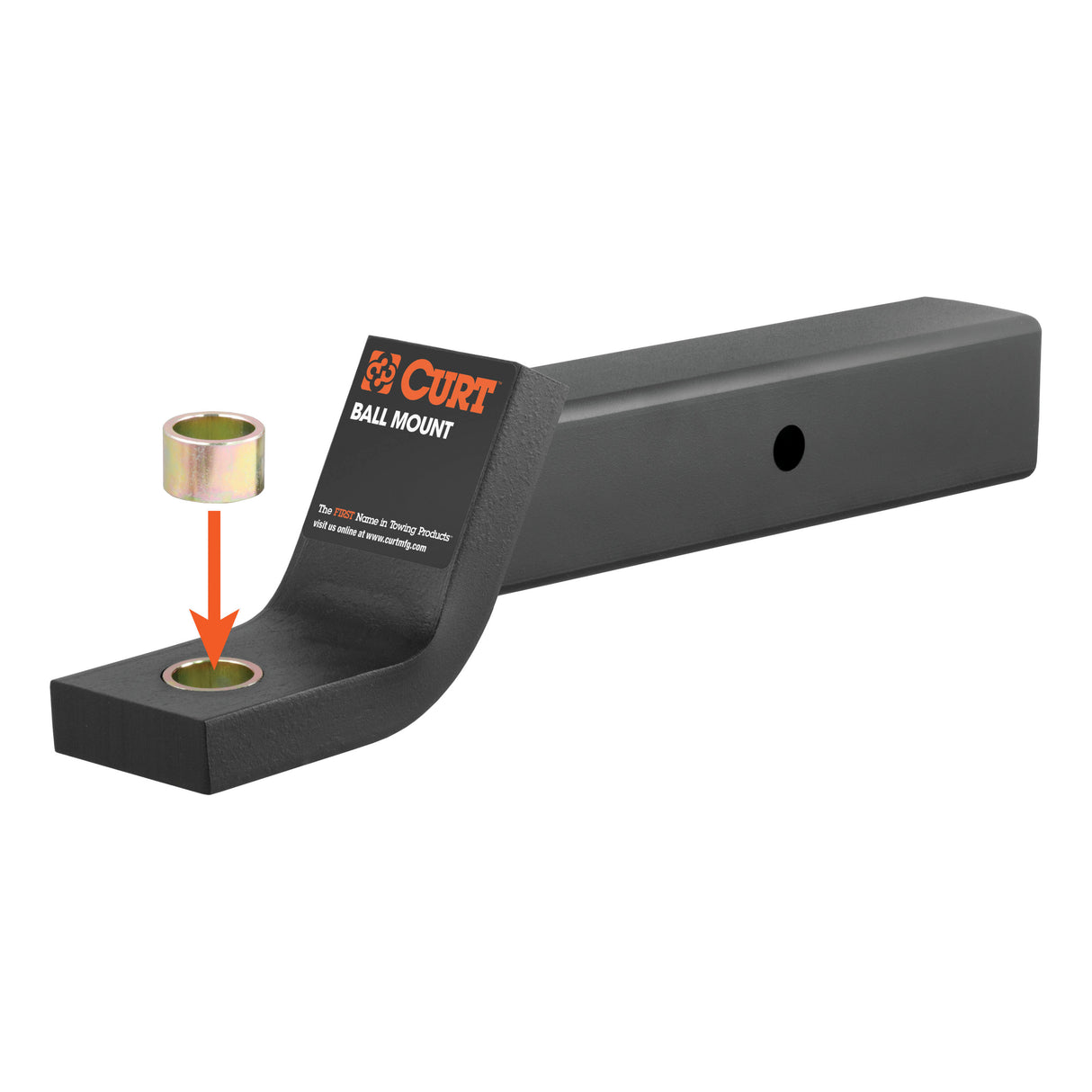 Curt - Trailer Ball Reducer Bushing (From 1-1/4" to 1" Stem, Packaged) - 21201