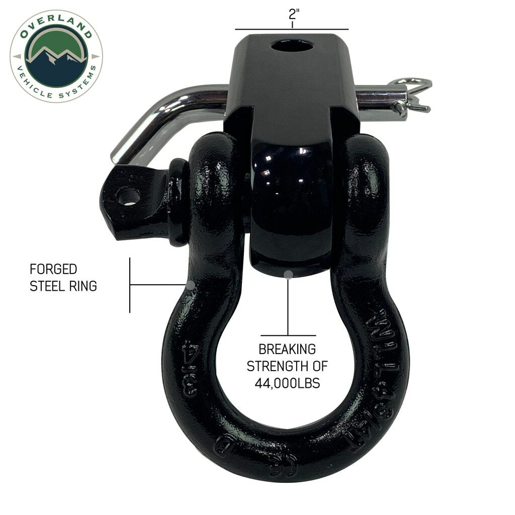 Overland Vehicle Systems - Receiver Hitch D-Ring Receiver Mount Recovery Shackle - 19109901