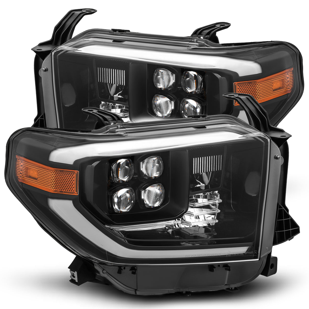 AlphaRex 880728 LED Projector Headlights Plank Style Design Midnight Black