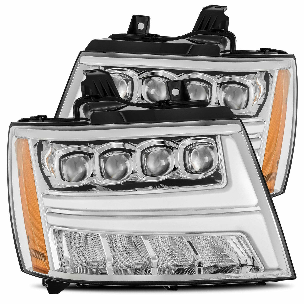 AlphaRex 880286 LED Projector Headlights Plank Style Design Chrome