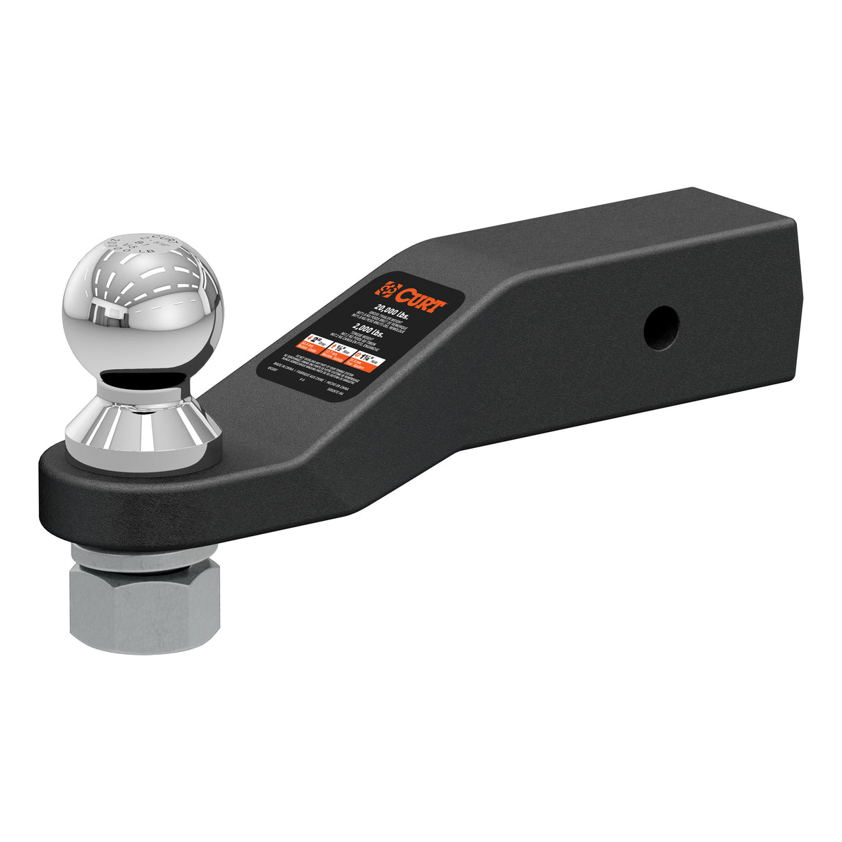 Curt - Loaded Forged Ball Mount with 2-5/16" Ball (2-1/2" Shank, 20,000 lbs, 2" Drop) - 45371