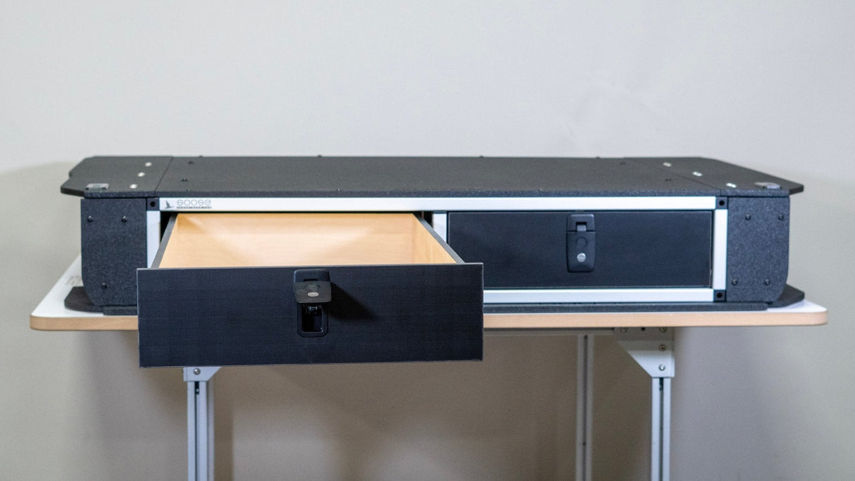 Toyota Land Cruiser 1991-1997 80 Series - Side x Side Drawer Module with Fitted Top Plate - 43-3/8" W x 8" H x 40" D