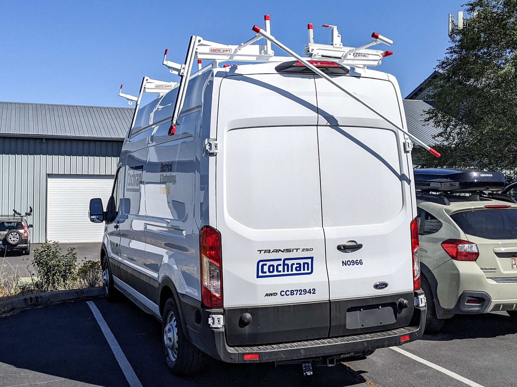 2024 Transit 250 - Weather Guard Ezglide2 Extended Drop-Down Ladder Rack