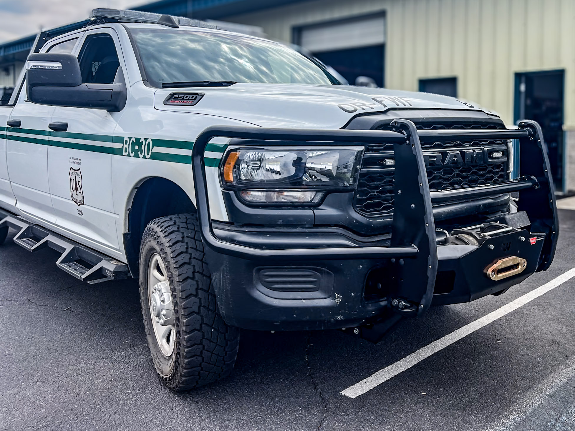 2023 Ram 2500 - Bumper and Winch - Warn Trans4mer Bumper and Warn M12