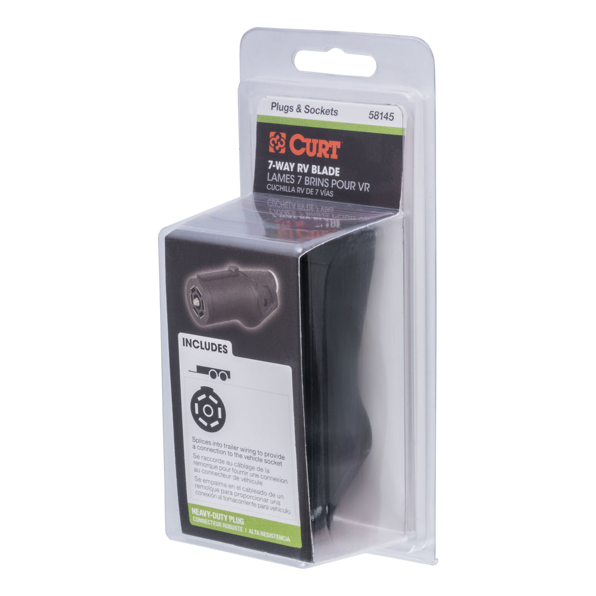 Curt - Heavy-Duty 7-Way RV Blade Connector Plug (Trailer Side) - 58145