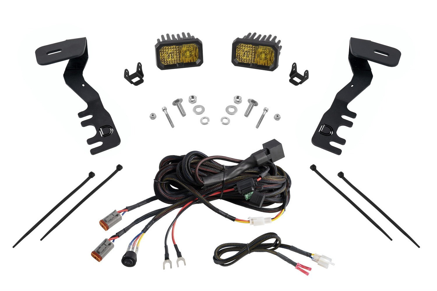 Diode Dynamics - Stage Series 2in LED Ditch Light Kit for 2024+ Toyota Tacoma, Pro Yellow Combo - DD7937