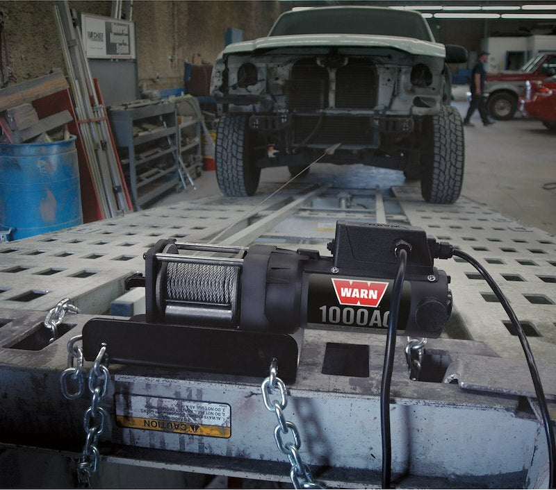 Warn - 1000 AC 120V 1,000lbs Metal Rope Electric Winch - 80010