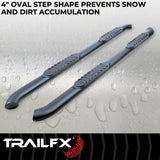 TrailFx - 4" Oval Bent Step Bar For Ford F150-350 Crew-Black (A1005B)