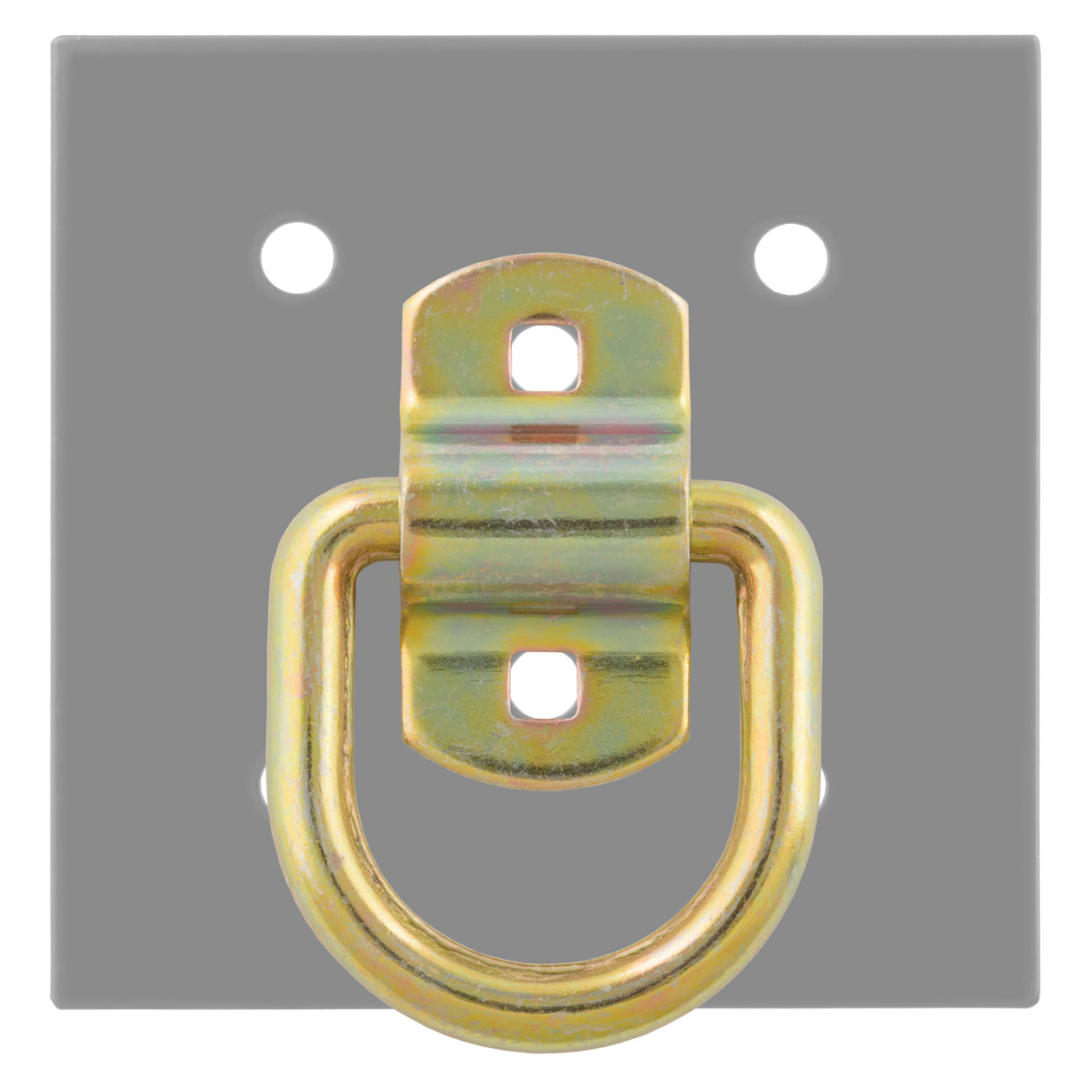 Curt - 3" x 3" Surface-Mounted Tie-Down D-Ring (3,600 lbs, Yellow Zinc) - 83740