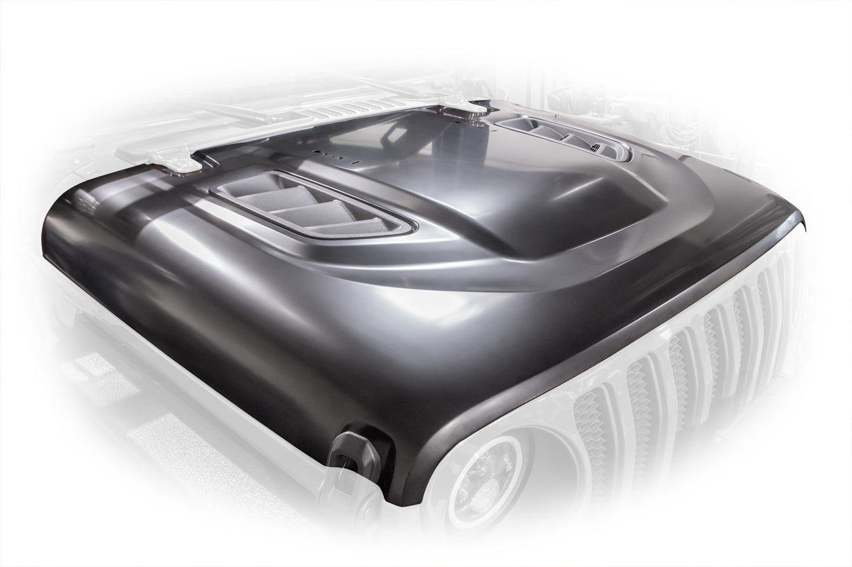 DV8 Offroad - Jeep JL & JT Rubicon Replica Hood - HDMBJL-TA