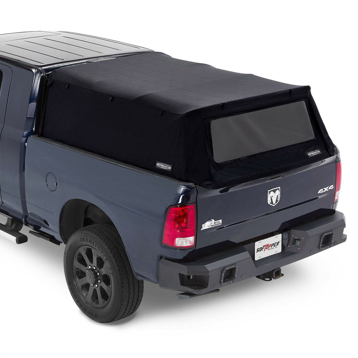 Softopper - 09-27 Ram 1500/2500/3500; For 6.5 ft. bed (Premium Black Twill; Clear Front Window and Tinted Rear Window; Regular Clamps) - SO-RAM75-BTR