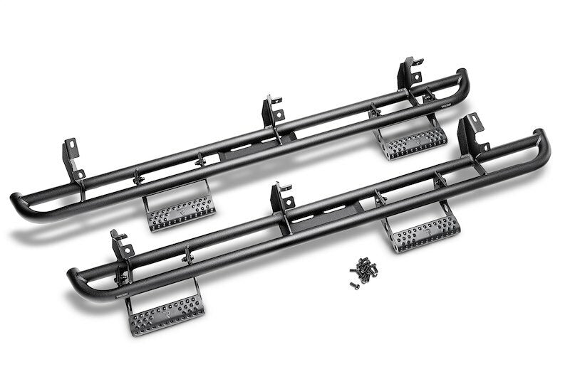 N-FAB - Rkr Cab Length Step System; 1.75 In. Rails; 2 Step Mounts/2 Steps Per Side; Textured Black; - D194RKRCCS4
