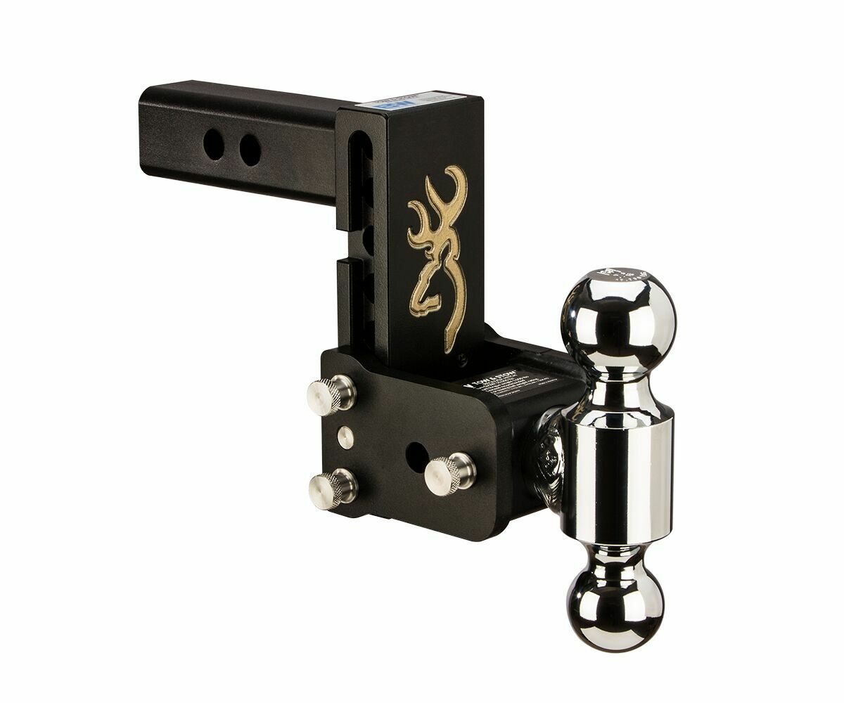 B&W Trailer Hitches - TS10037BB B&W Tow And Stow Dual Ball 2" Adj Ball Mount 5" Drop/5-1/2" Rise, Browning