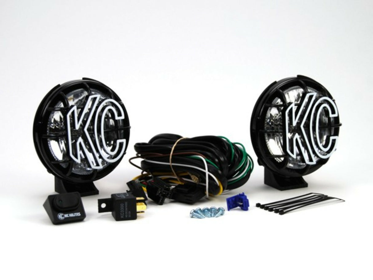 KC Hilites - 5" Apollo Pro Halogen Pair Pack System - Black - KC #451 (Spread Beam) - 451