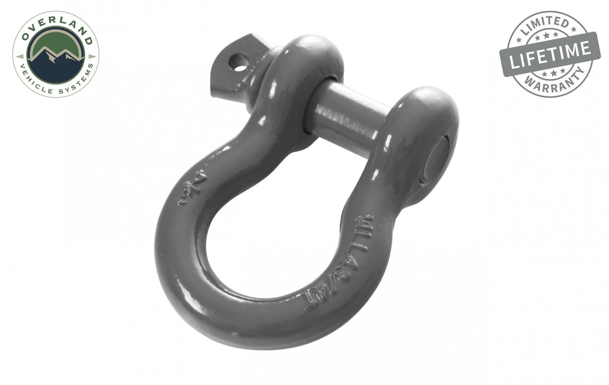 Overland Vehicle Systems - Buy Recovery Shackle D Ring 3/4 Inch 4.75 Ton Grey - 19010206