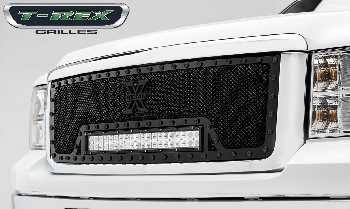T-Rex Grilles - 1 Pc Small Mesh Mild Steel Stealth Torch Grille Insert - Includes Universal Wiring Harness - 6312051-BR