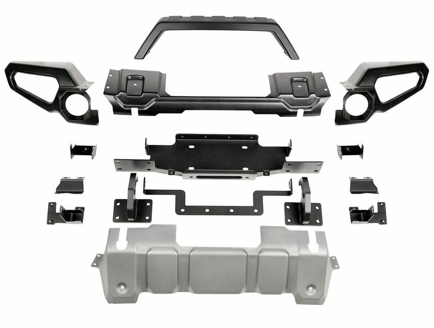 Rugged Ridge - Rugged Ridge 11549.41 Venator Front Bumper, W/Overrider & Winch Tray, 18-20 JL, 20-21 Gladiator JT - 11549.41