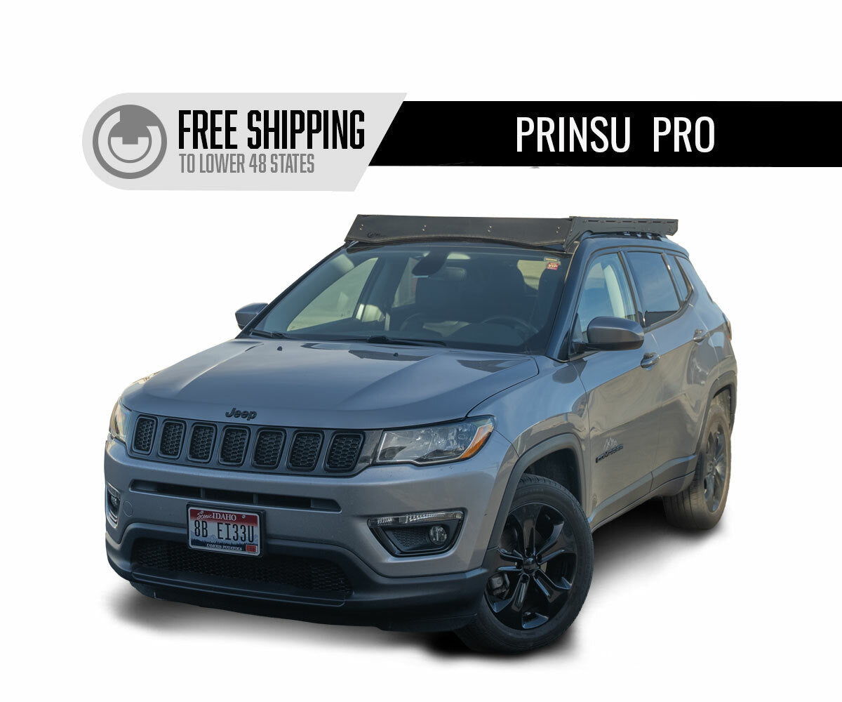 Prinsu - Jeep Compass Prinsu Pro Roof Rack | 2018-2025 - Light Bar Cutout - 400-002-034-002