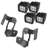 Rugged Ridge - A-Pillar Light Mount Kit, Textured Black, Square LED; 07-16 Wrangler - 11232.35