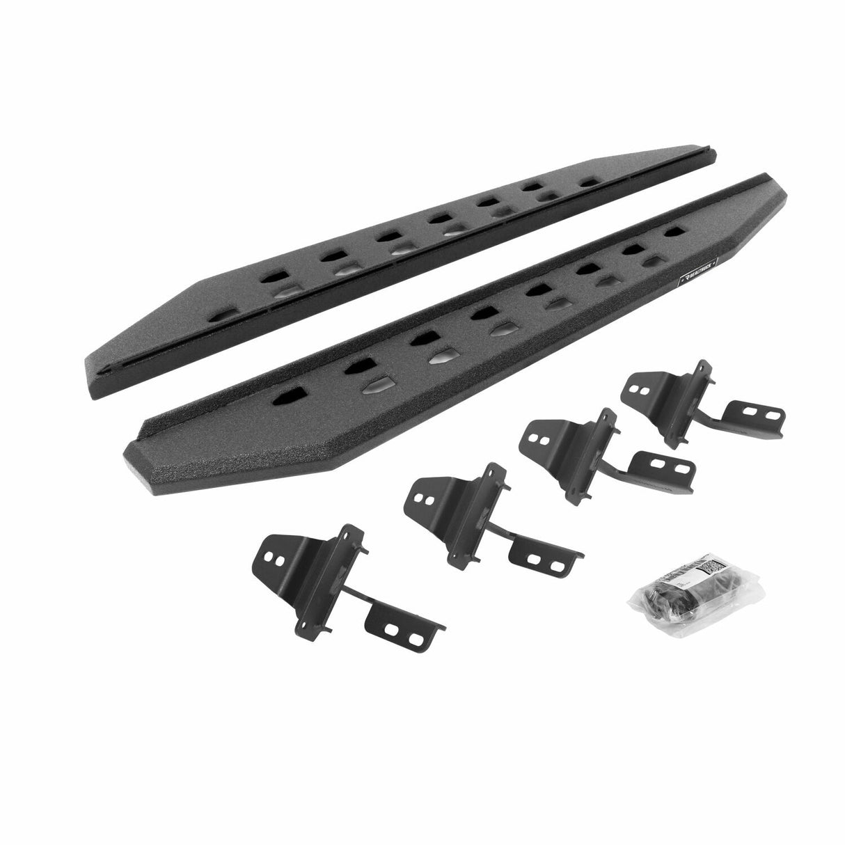 Go Rhino 69492648ST - RB20 Slim Line Running Boards With Mounting Brackets - Protective Bedliner Coating