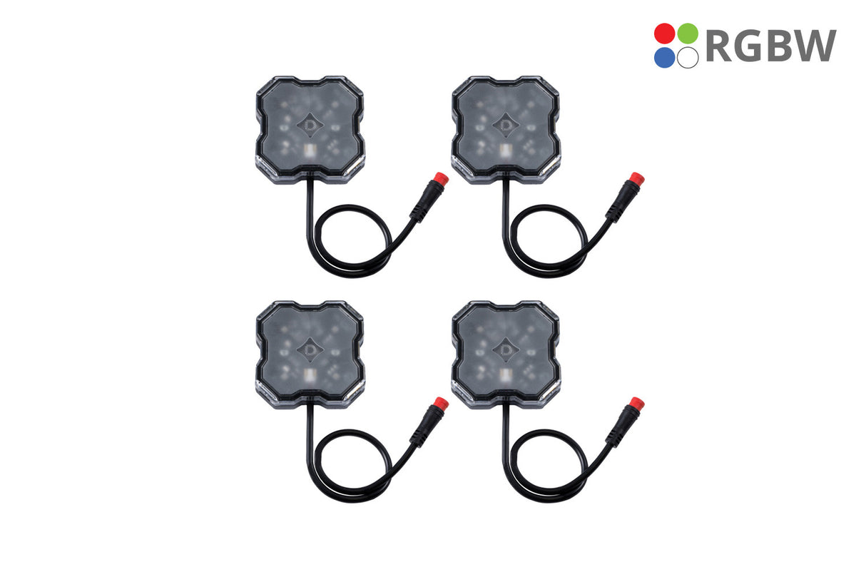 Diode Dynamics - RGBW Rock Light Installer Kit w/Controller (4-pack) - DD7740C