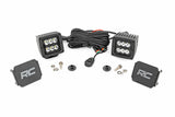 Rough Country - LED Light Kit - Ditch Mount - 2" Black Pair - Spot Pattern - Ford Bronco (21-23) - 71047