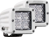 RIGID D-Series PRO Light, Flood Diffused, Surface Mount, White Housing, Pair