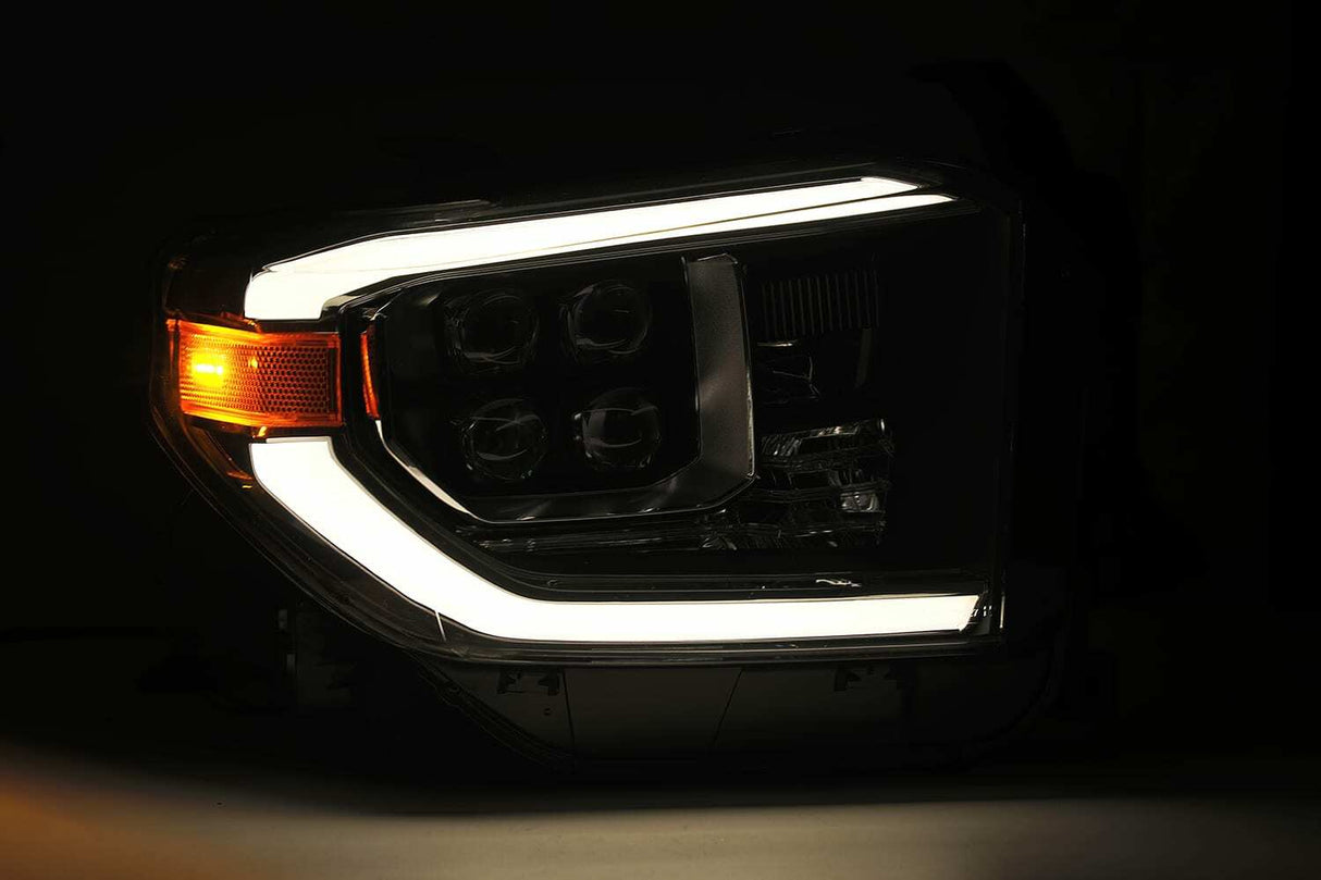 AlphaRex 880728 LED Projector Headlights Plank Style Design Midnight Black