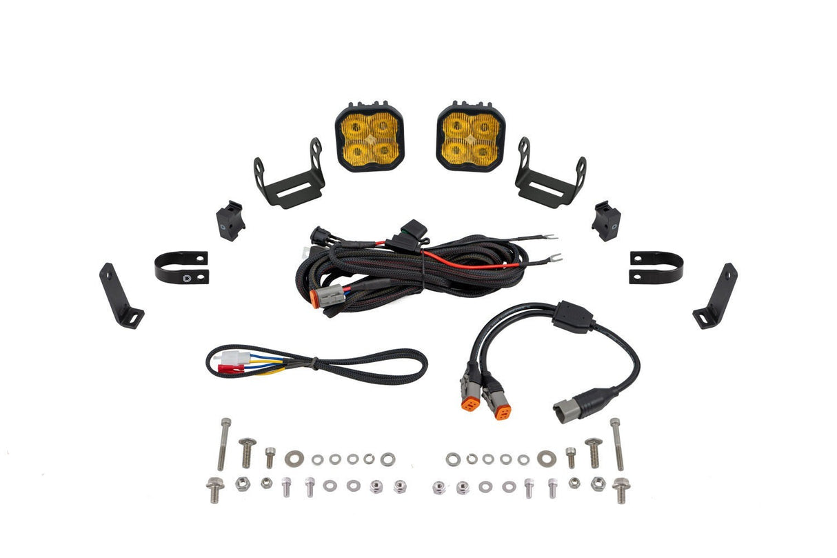 Diode Dynamics -SS3 LED Bumper 1.25 Inch Roll Bar Kit, Pro Yellow SAE Fog (pair) - DD7696 - DD7696
