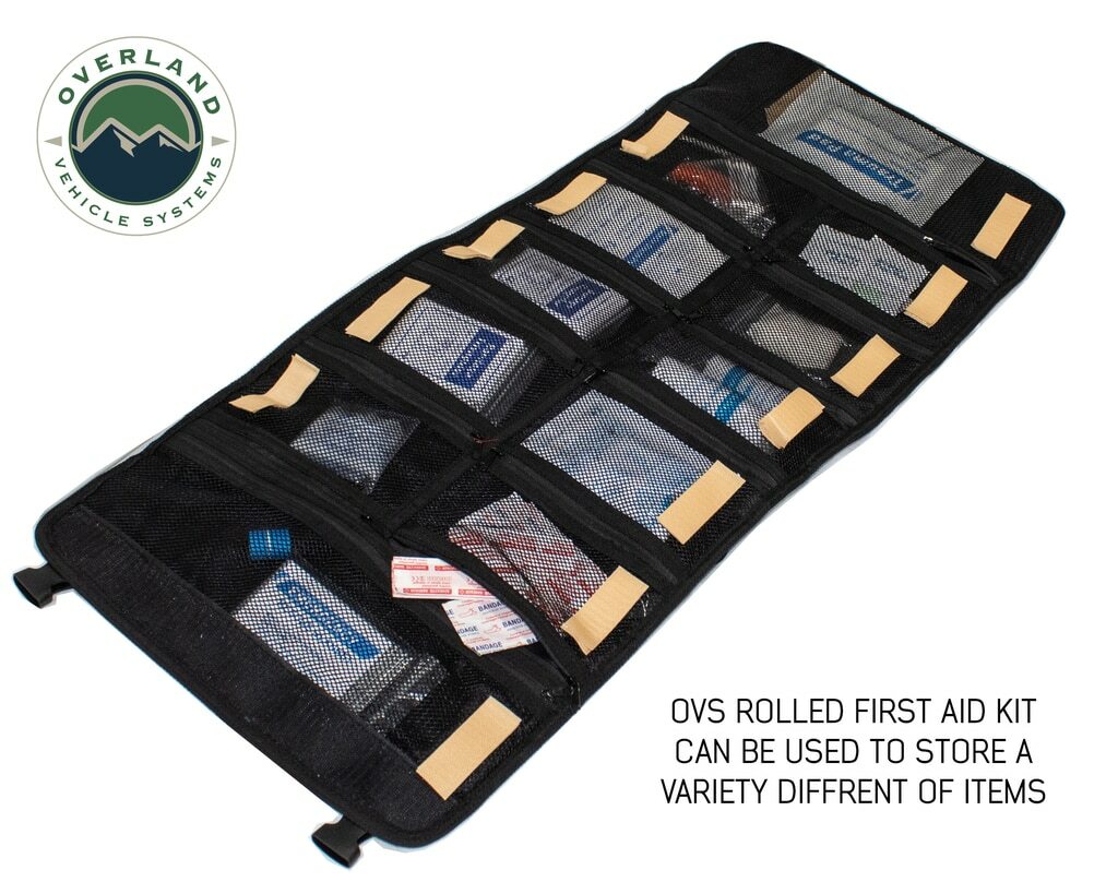 Overland Vehicle Systems - Rolled Bag First Aid - Waxed Canvas First Aid Bag for Car - 21109941