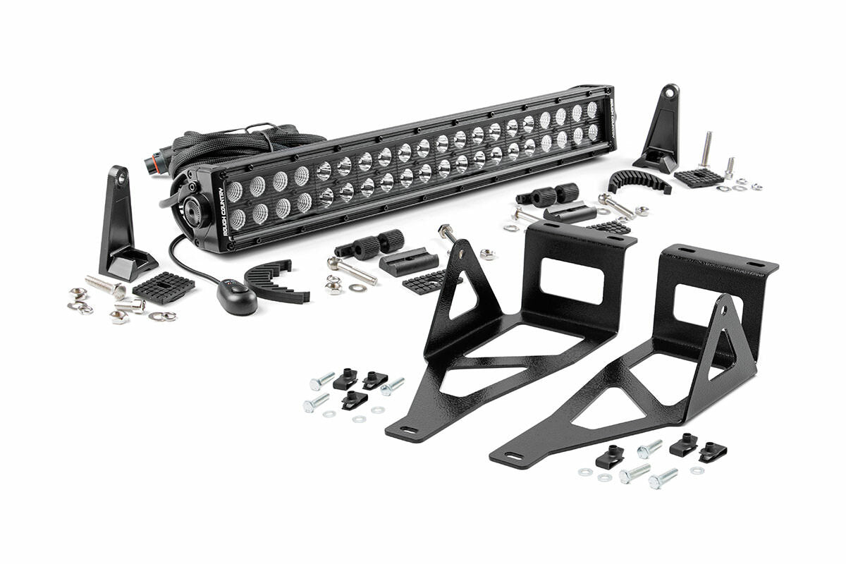 Rough Country - LED Light Kit - Bumper Mount - 20" Black Dual Row - Ford F-250 F-350 Super Duty (05-07) - 70665