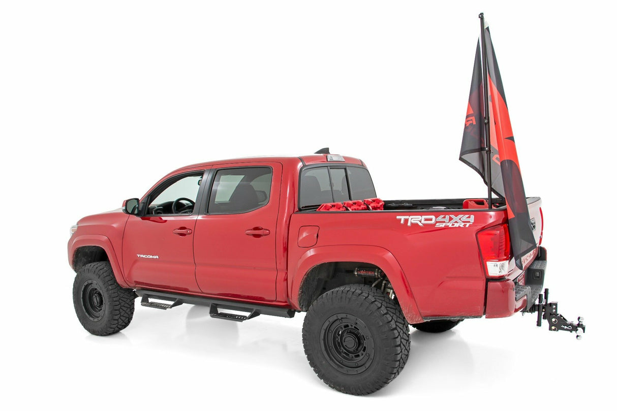 Rough Country - Flag Pole Holder - Bed Rail - w Flag - 117503