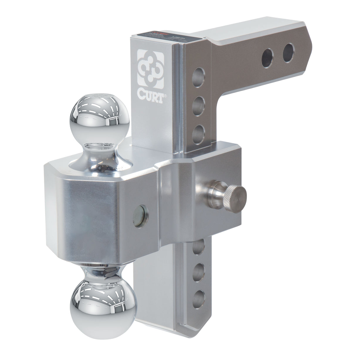 CURT 45365 AlumaLite Adjustable Aluminum Hitch with Dual Ball, 7-1/2" Drop