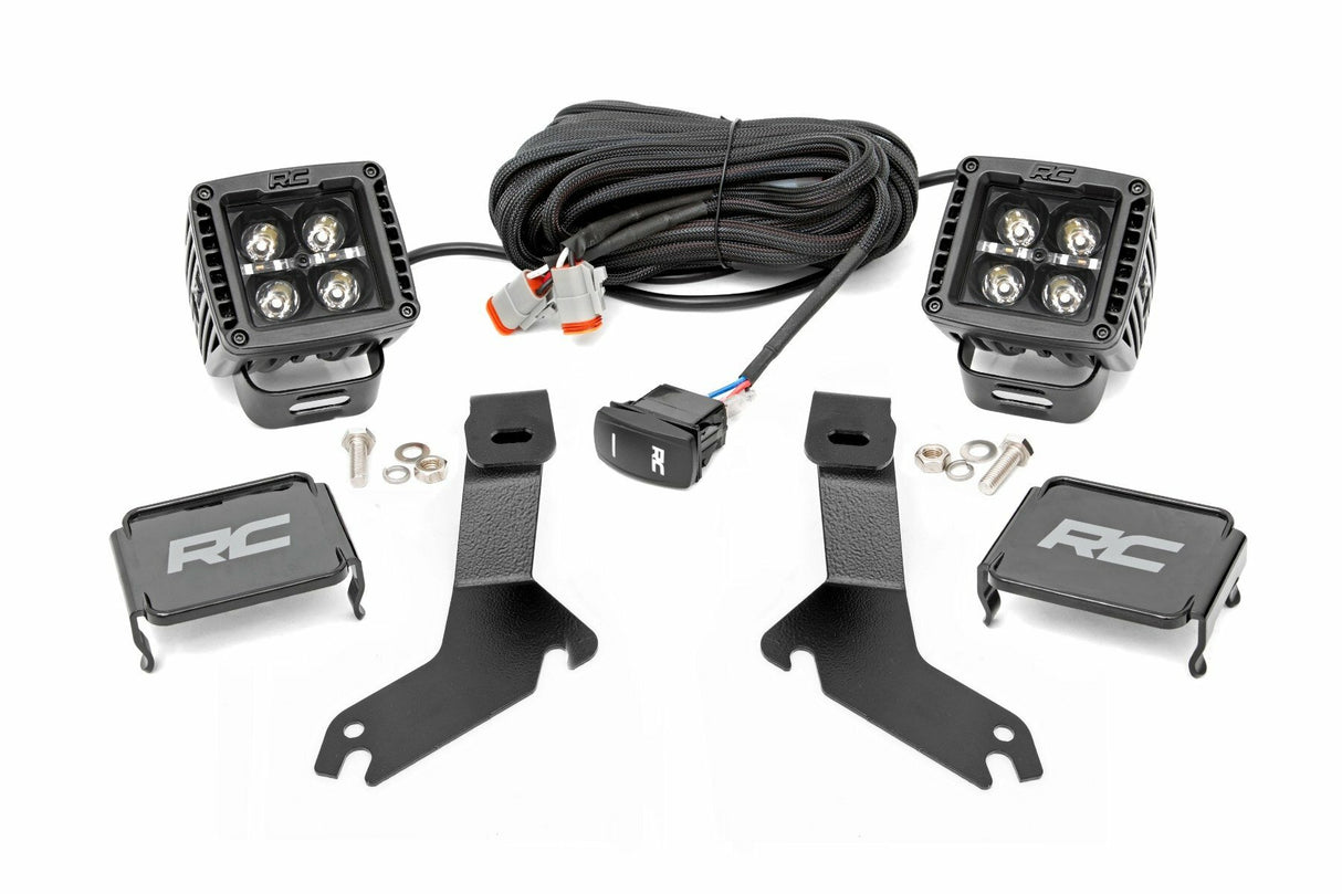 LED Light Kit - Ditch Mount - 2(in.) Black Pair - White DRL - Chevy Silverado 1500 (99-06)