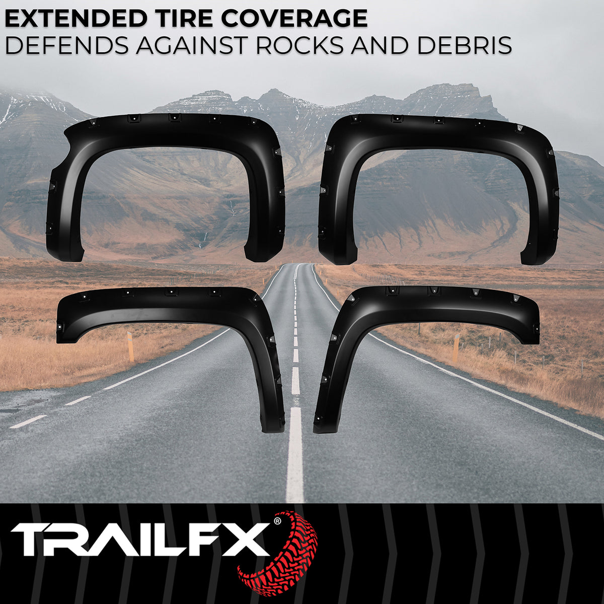 TrailFx - Pocket Style Fender Flares For Chevrolet Silverado 1500 (TFC3003S)