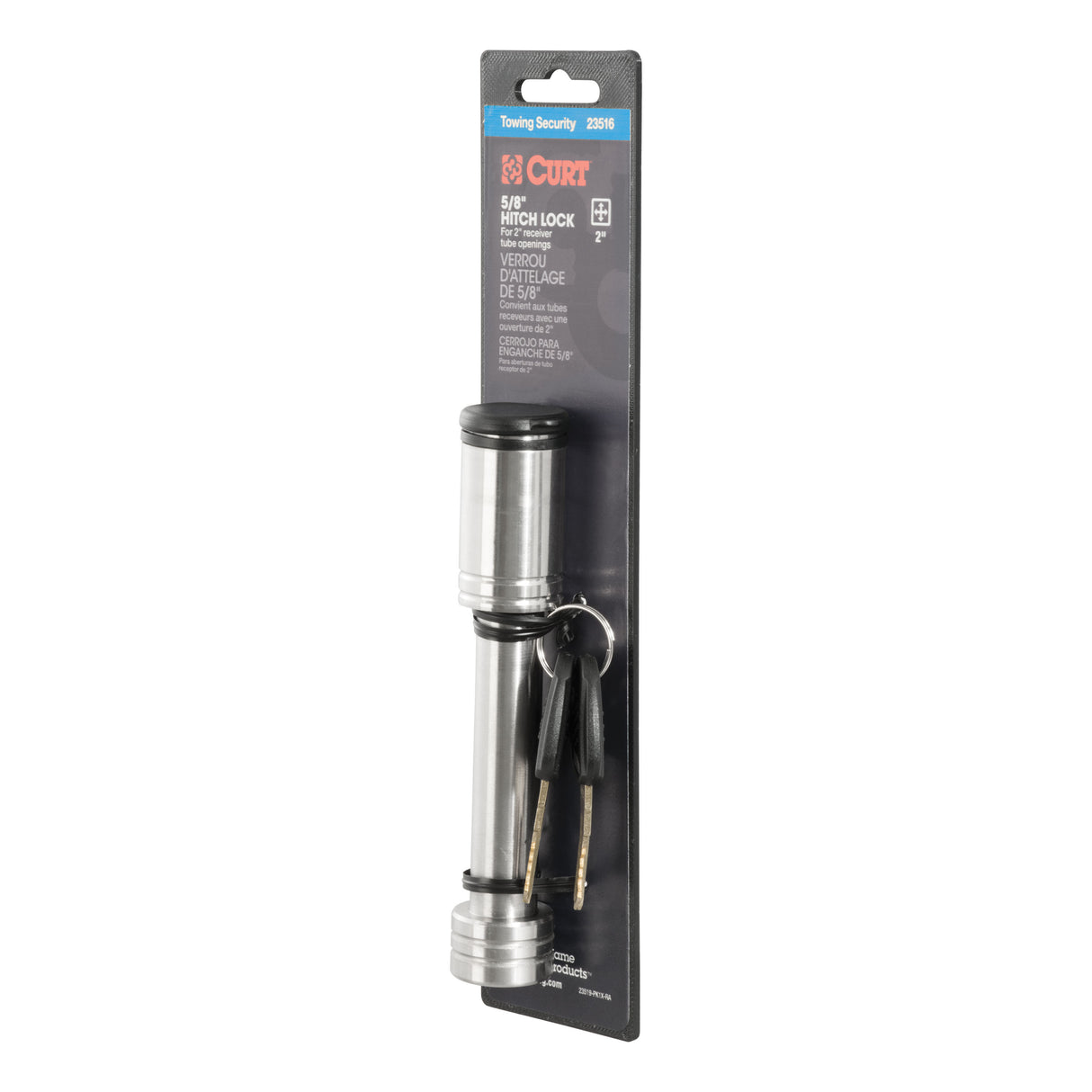 Curt - 5/8" Hitch Lock (2" Receiver, Barbell, Stainless) - 23516