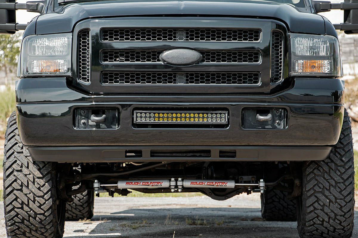 Rough Country - LED Light Kit - Bumper Mount - 20" Black Dual Row - Ford F-250 F-350 Super Duty (05-07) - 70665