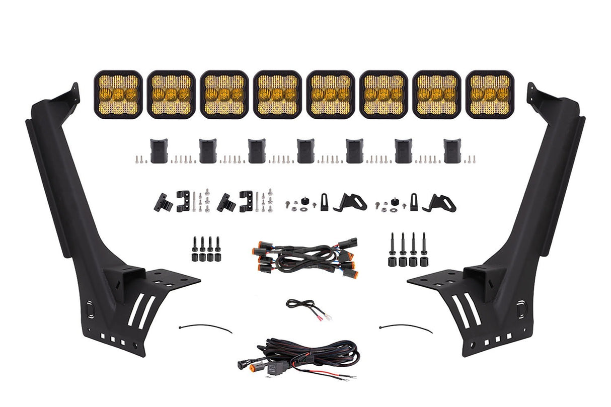 Diode Dynamics - Jeep JL SS5 Sport CrossLink Windshield Yellow Combo Lightbar Kit - DD6822