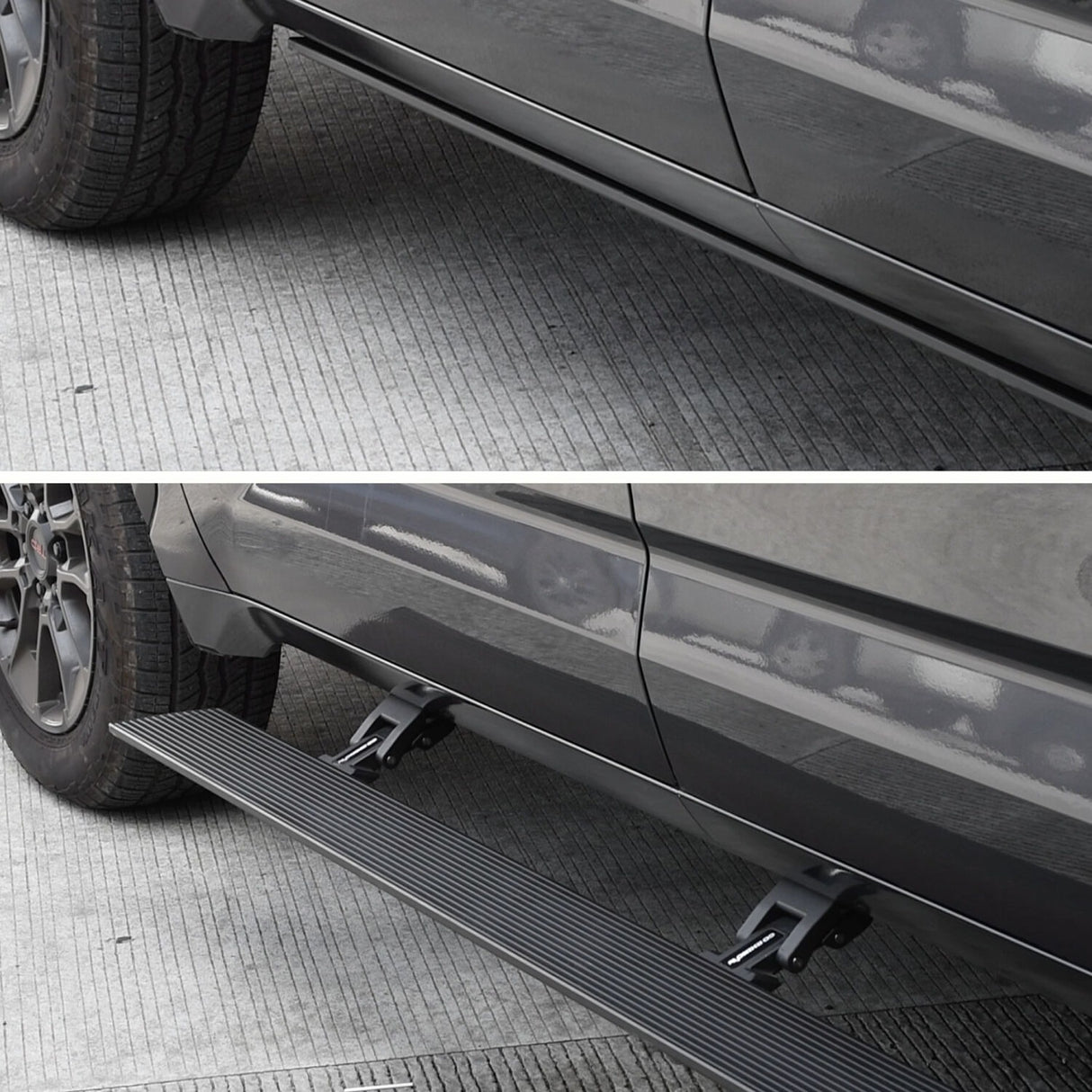 Go Rhino 20443587PC - E1 Electric Running Boards With Mounting Brackets - Textured Black