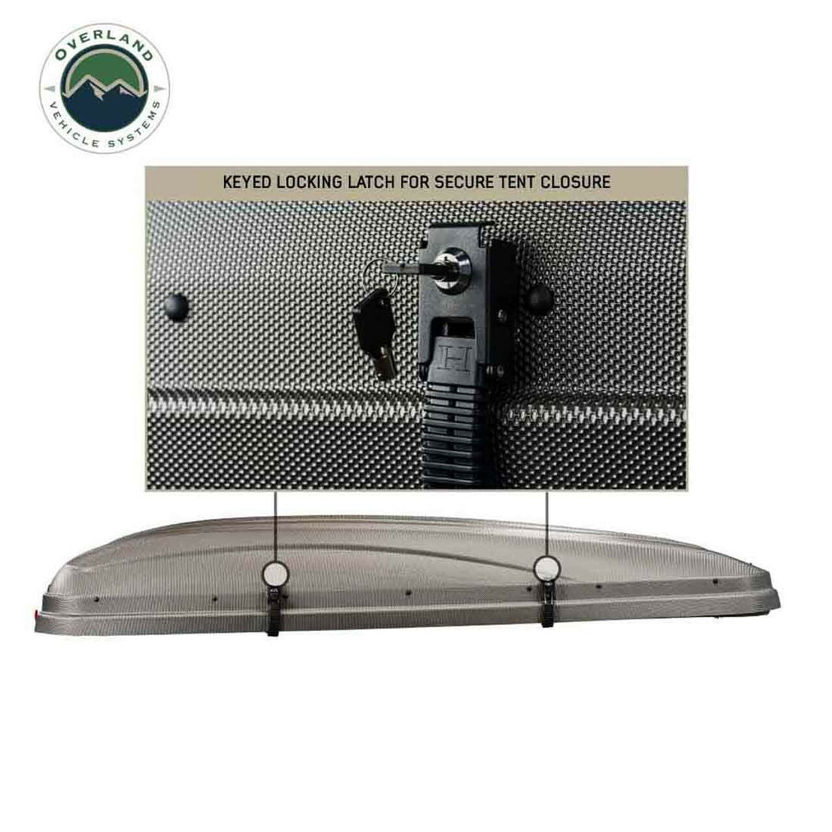 Overland Vehicle Systems - HD Bundu 4 - Hard Shell Roof Top Tent, 4 Person, Grey Body and Black Rainfly - 18389904