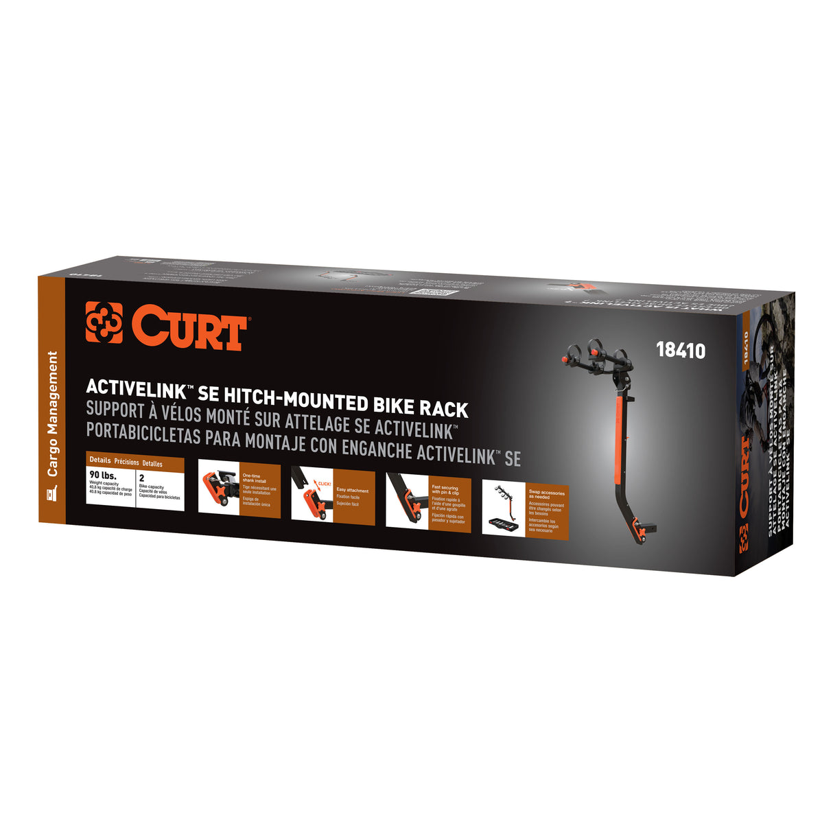 Curt - ActiveLink SE Hitch-Mounted Bike Rack (2 Bikes, 2" Shank) - 18410