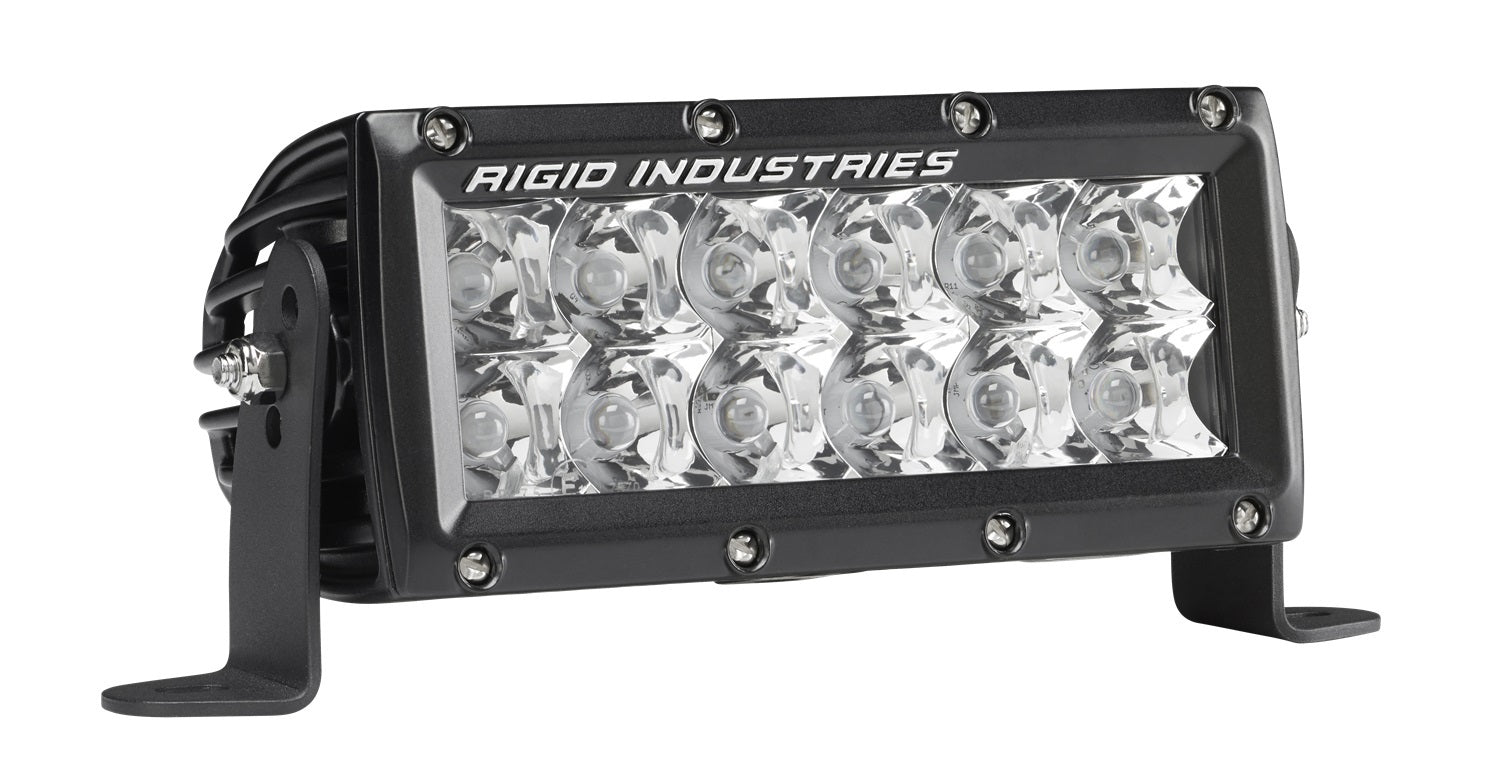 RIGID E-Series LED Light, E-Mark Certified, Spot Optic, 6 Inch, Black Housing