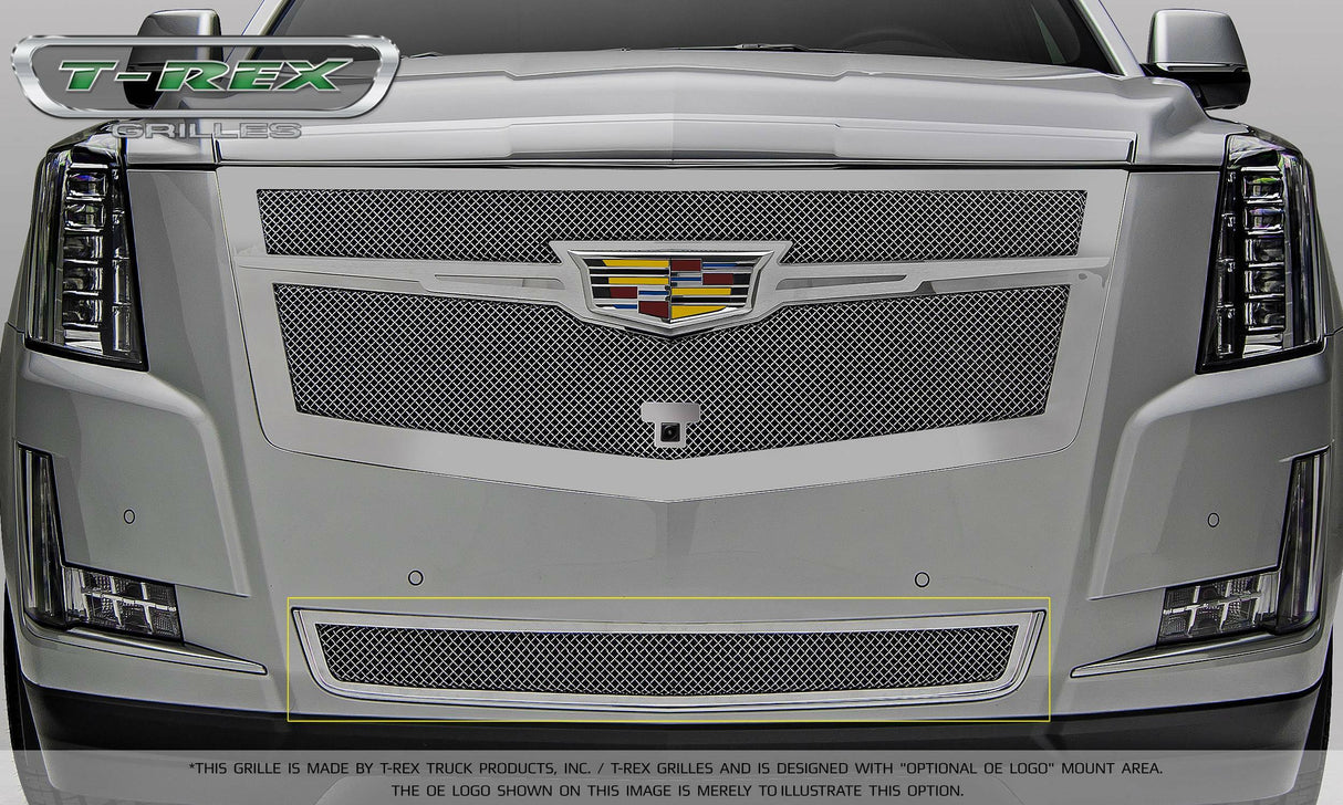 T-Rex Grilles - 1 Pc Small Mesh Stainless Steel Upper Class Bumper Grille Replacement - Only fits 2015 models - 57183