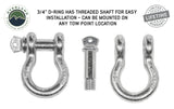 Overland Vehicle Systems - Recovery Shackle 3/4 4.75 Ton Zinc - D Ring Recovery Shackle - 19019905
