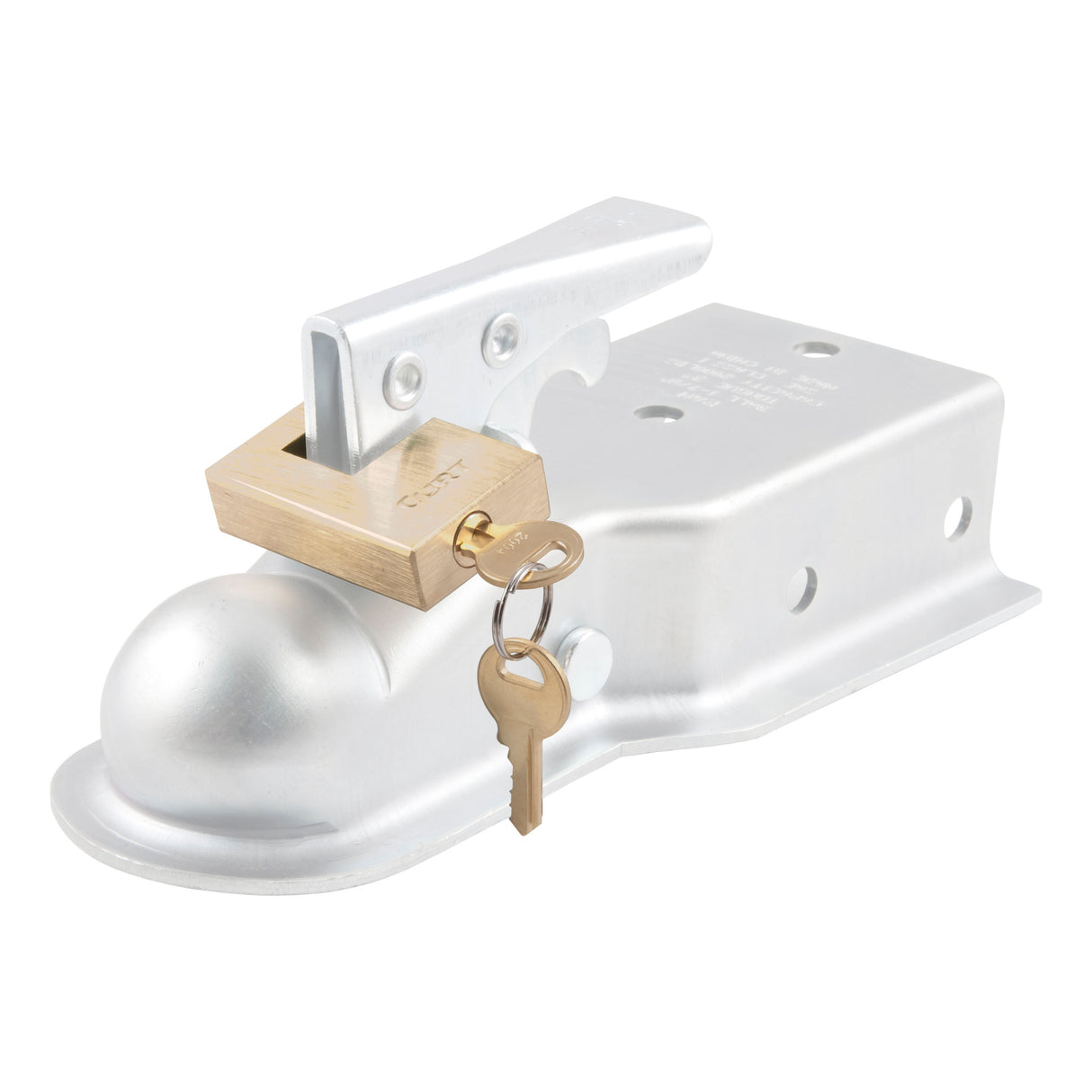 Curt - Coupler Lock (1/4" Pin, 3/4" Latch Span, Padlock, Solid Brass) - 23546