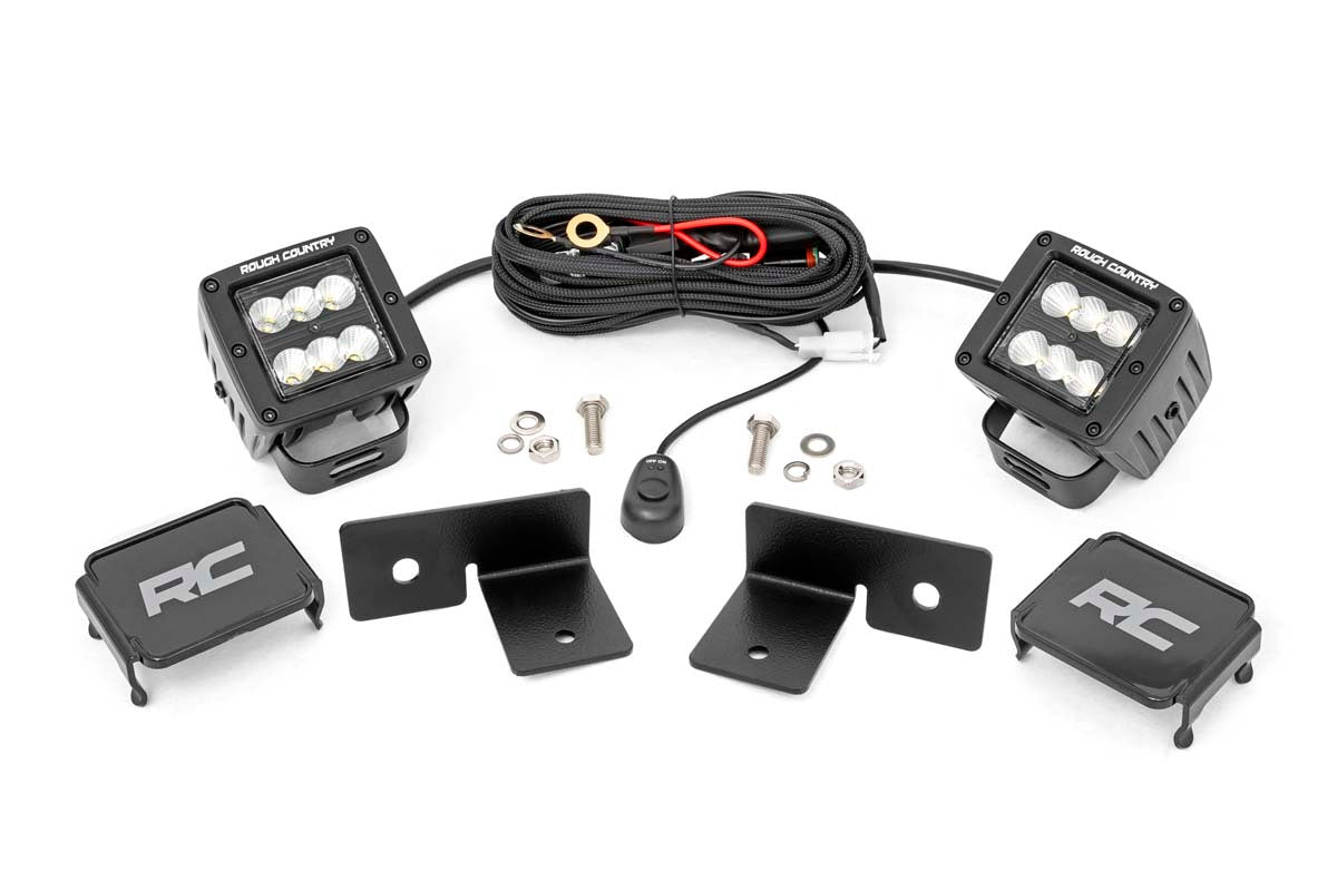Rough Country - LED Light - Under Bed Mount - 2" Black Pair - Spot - Polaris General General XP - 93031