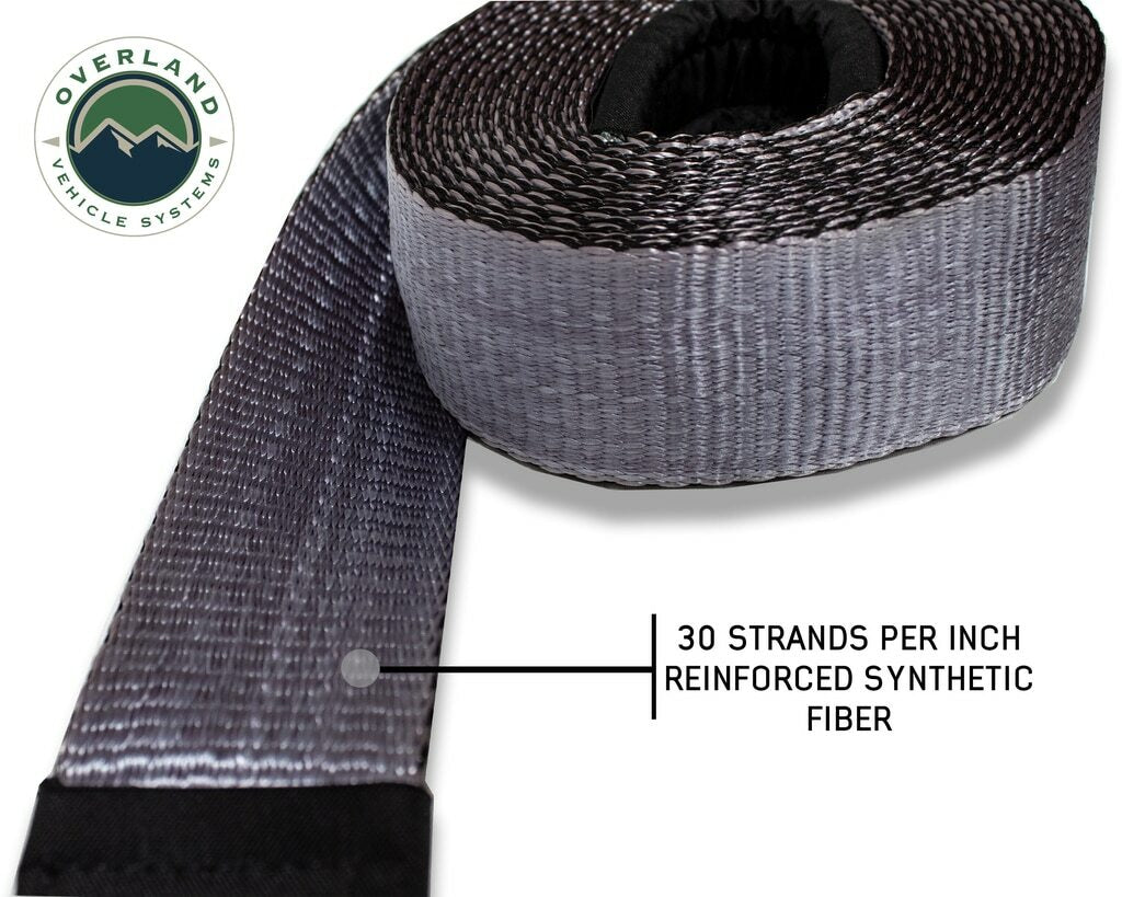 Overland Vehicle Systems - Tow Strap 30 30,000 lb. 3 x 30' Gray Storage Bag - 19069916