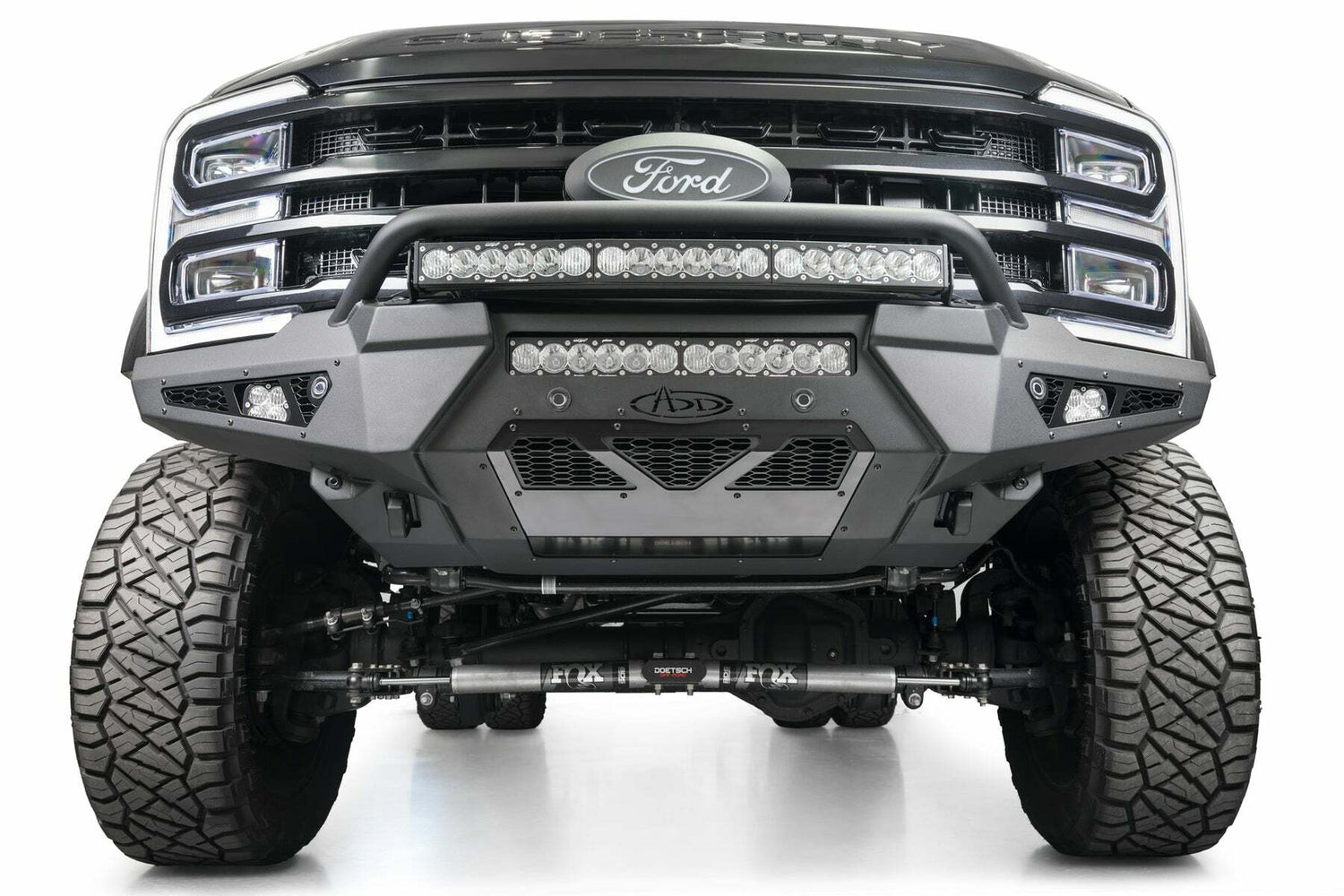 Addictive Desert Designs - 2023-2025 Ford Super Duty HoneyBadger Front Bumper w/ Top Hoop - F810221770103