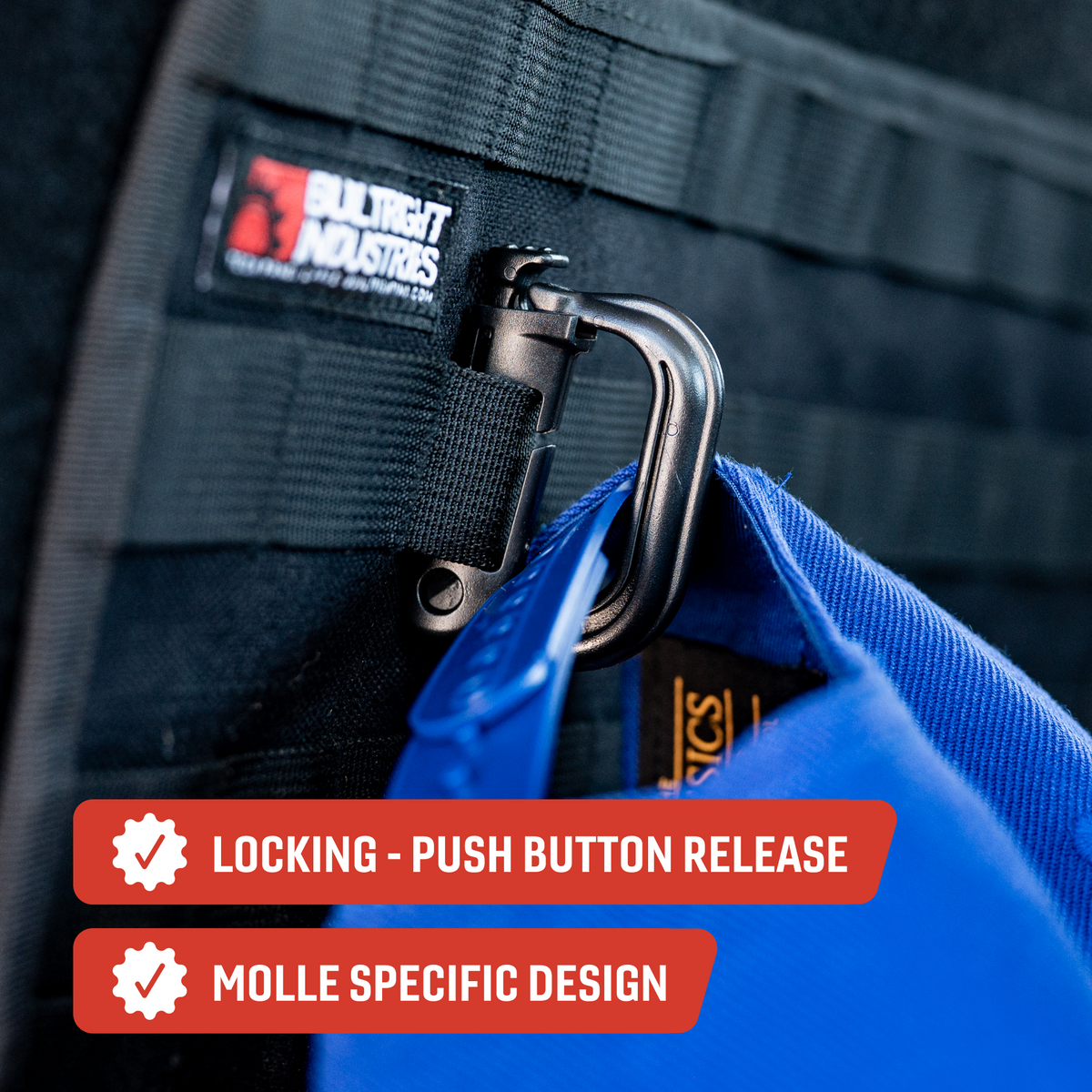 Carabiner - Black | Button Locking - 5pc Kit