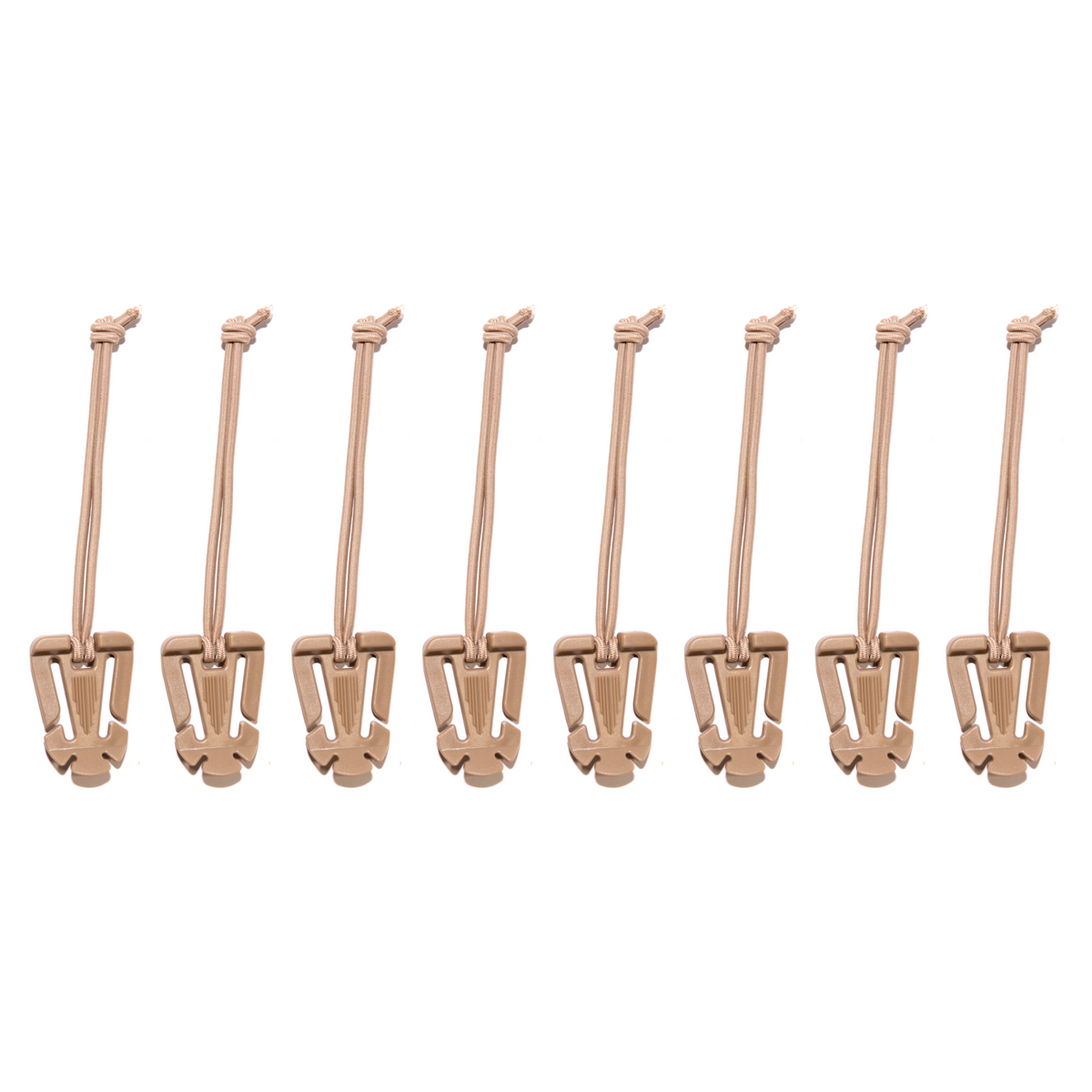 Elastic Tech Panel Clips (Web Dominators) - Coyote Tan | 8pc Kit